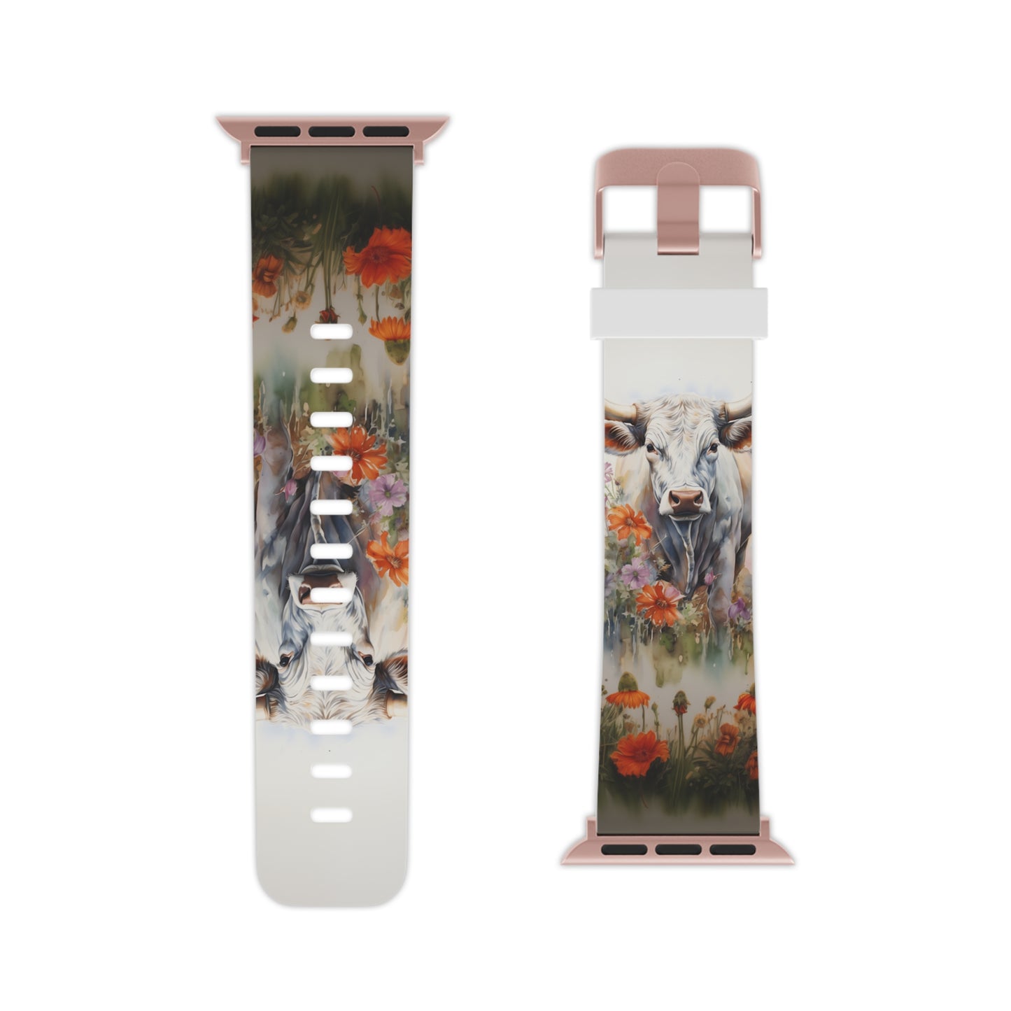 Floral Cow Apple Watch Band