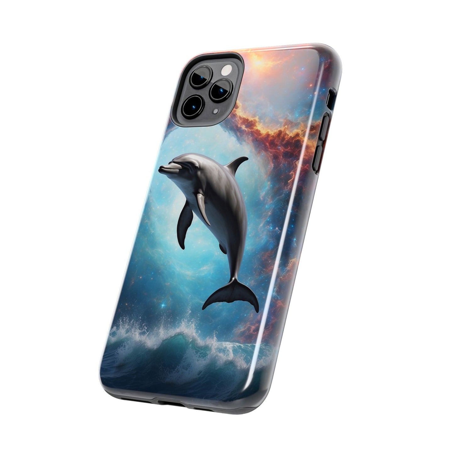 Cosmic Dolphin Space Vibes - iPhone Case