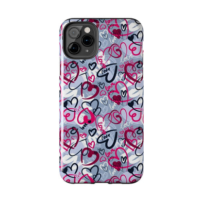 Graffiti Love Hearts iPhone Case