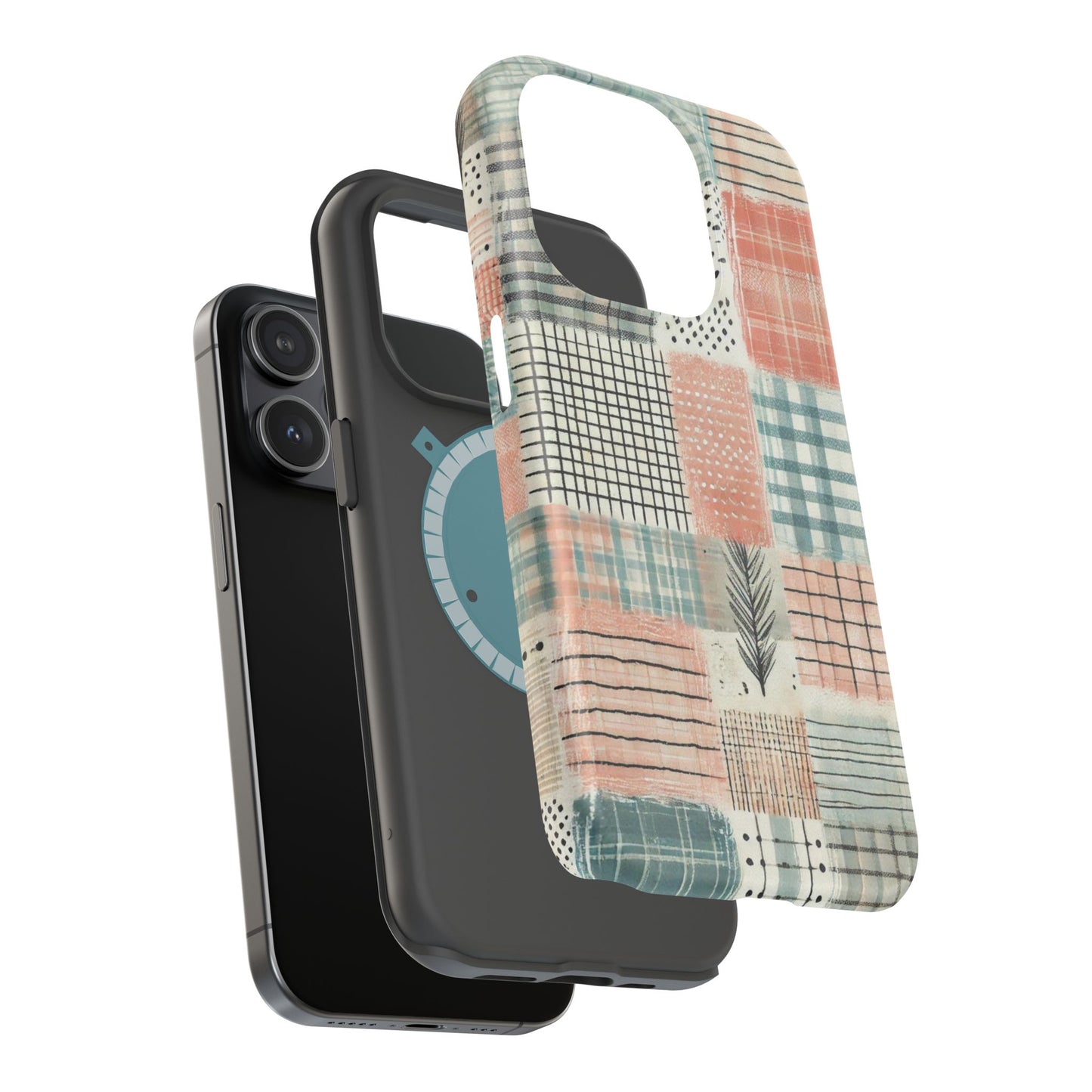 Rustic Patchwork MagSafe iPhone Case | Farmhouse Style & Shockproof