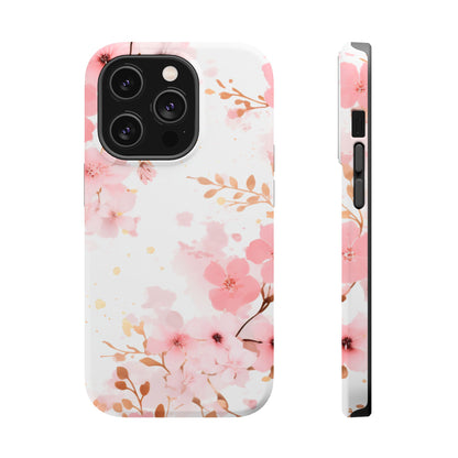 Soft Pink Cherry Blossom MagSafe Case – Floral Elegance with Wireless Charging