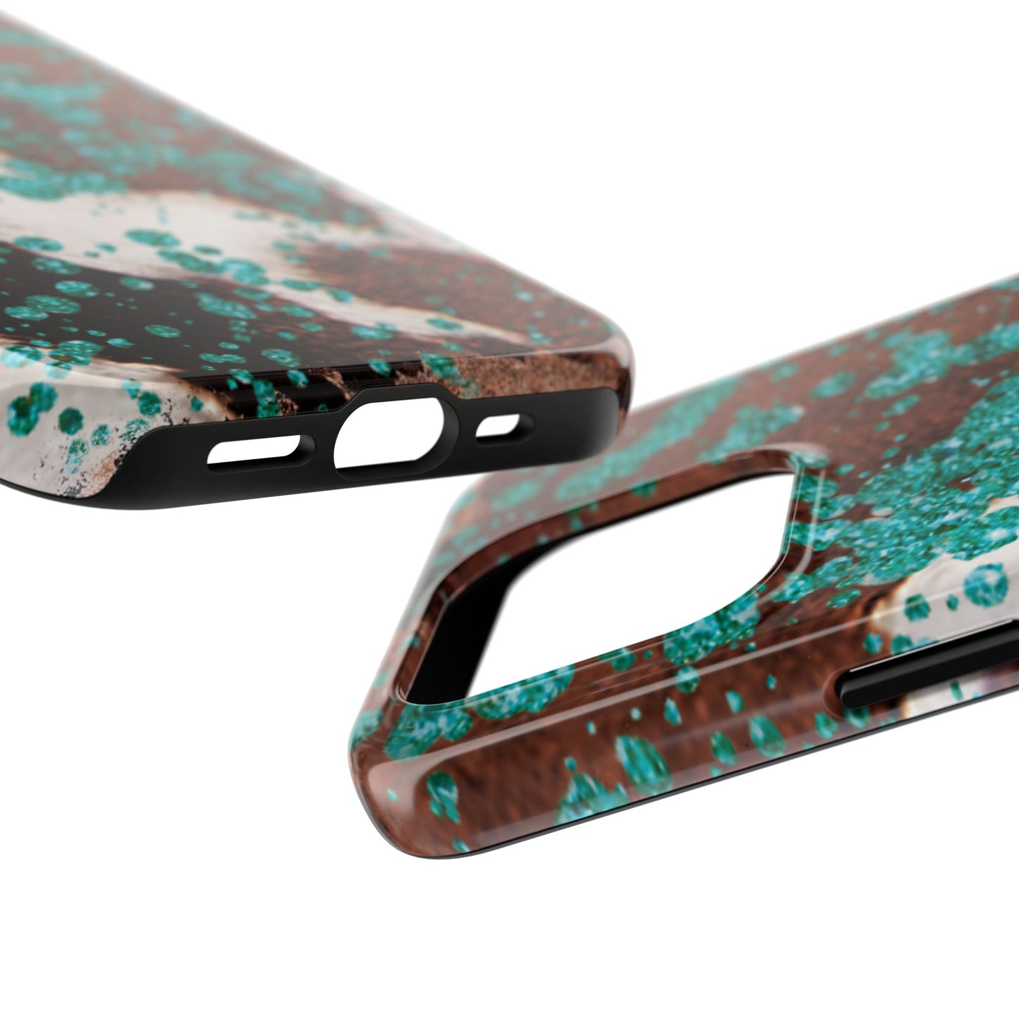 Teal Glitter Cowhide - iPhone Series Case