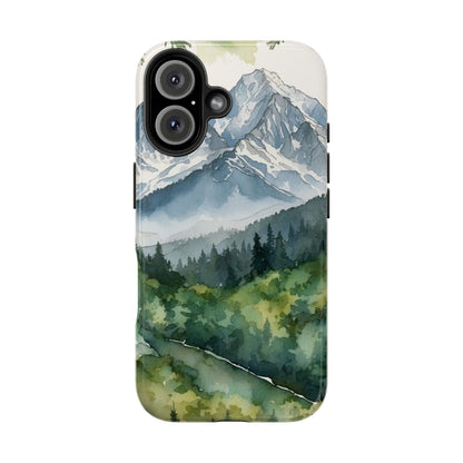 Watercolor Alpine Mountainscape - iPhone Case