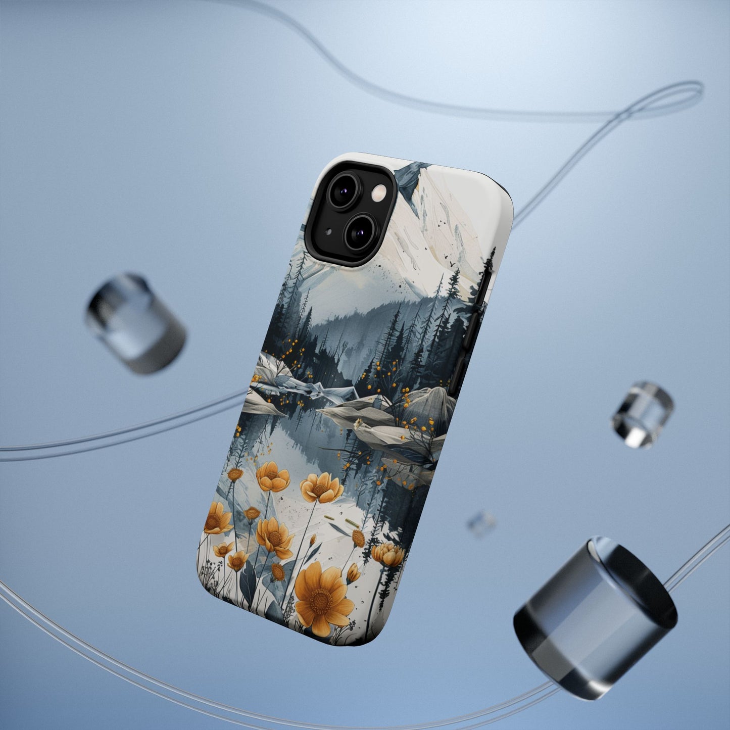 Silver Alpine Wildflower iPhone Case