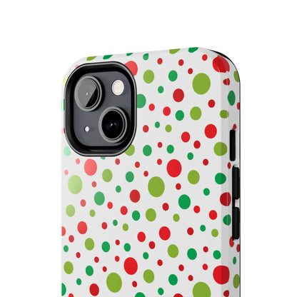 Red & Green Christmas Polka Dots – iPhone Case