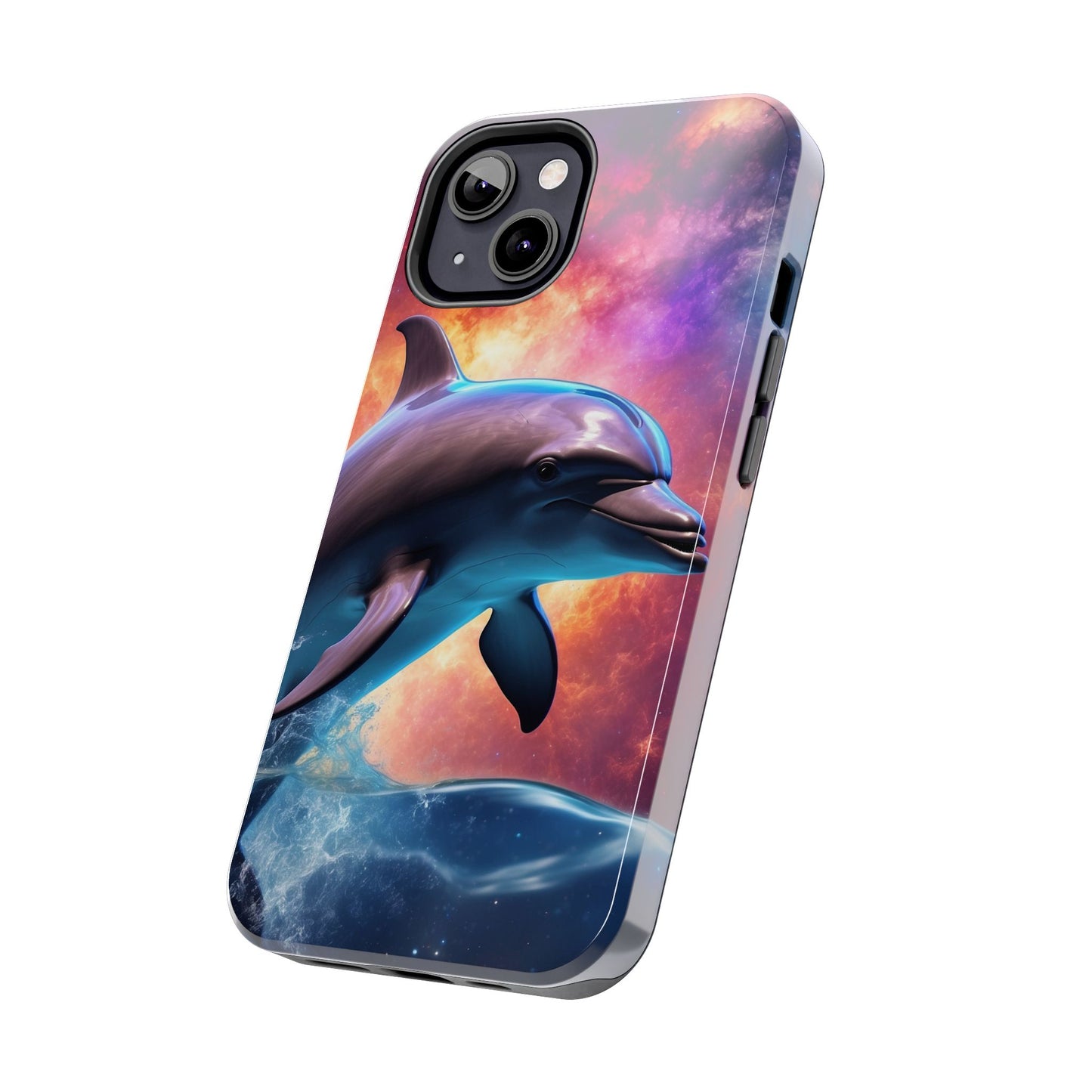 Cosmic Dolphin Galaxy Art - iPhone Case