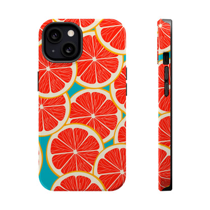 Ruby Grapefruit Pop Tough MagSafe iPhone Case – Vibrant Citrus Design, Shock-Resistant Protection