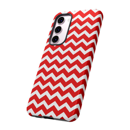 Bold Red & White Chevron – Modern Geometric Samsung Galaxy Case