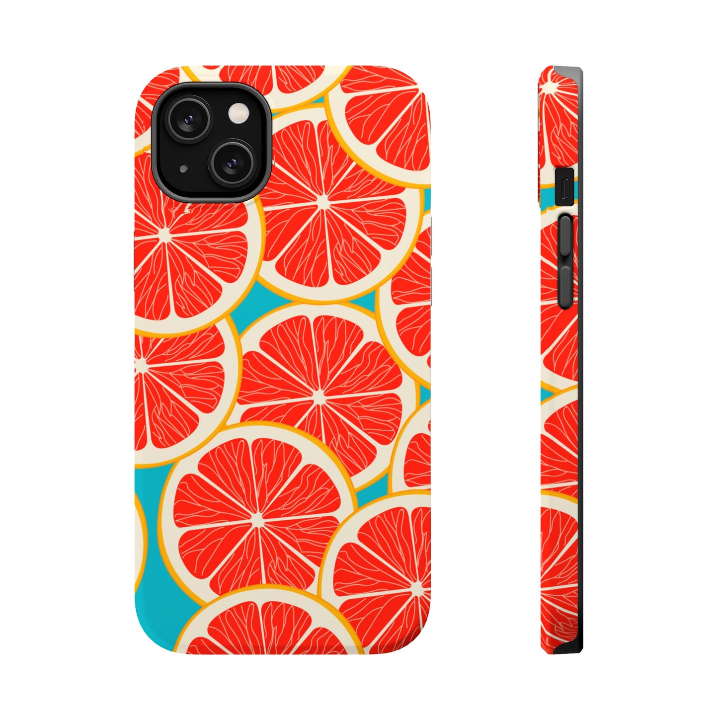 Ruby Grapefruit Pop Tough MagSafe iPhone Case – Vibrant Citrus Design, Shock-Resistant Protection