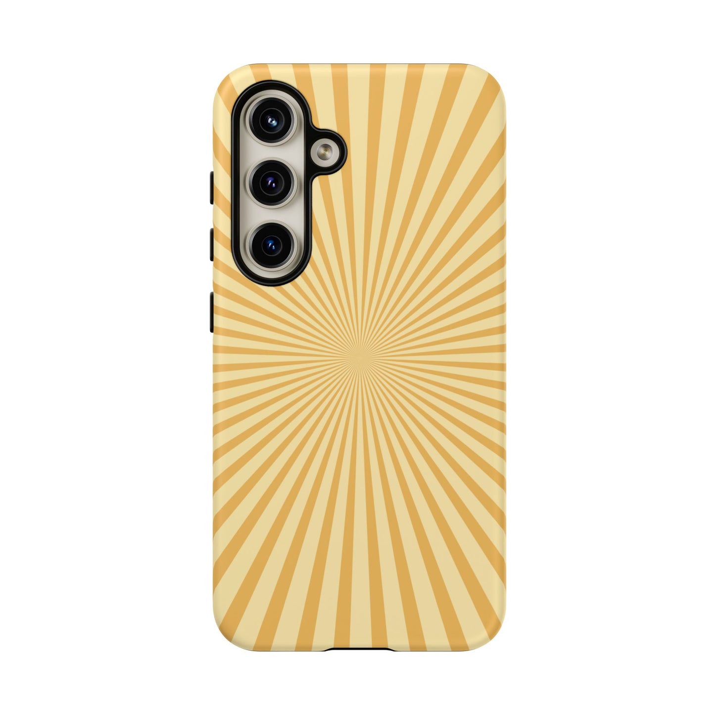 Golden Sunburst Samsung Galaxy Case – Retro Radiant Design with Dual-Layer Protection