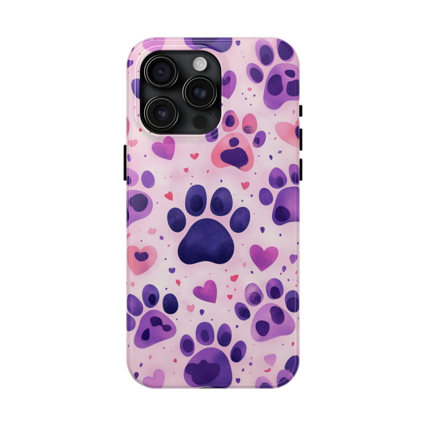 Purple Paw Print iPhone Case - Playful Pet Lover’s Protective Cover