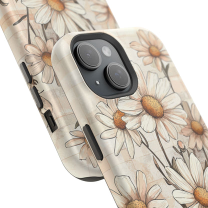 Pastel Daisy MagSafe iPhone Case - Elegant Floral Protective Cover