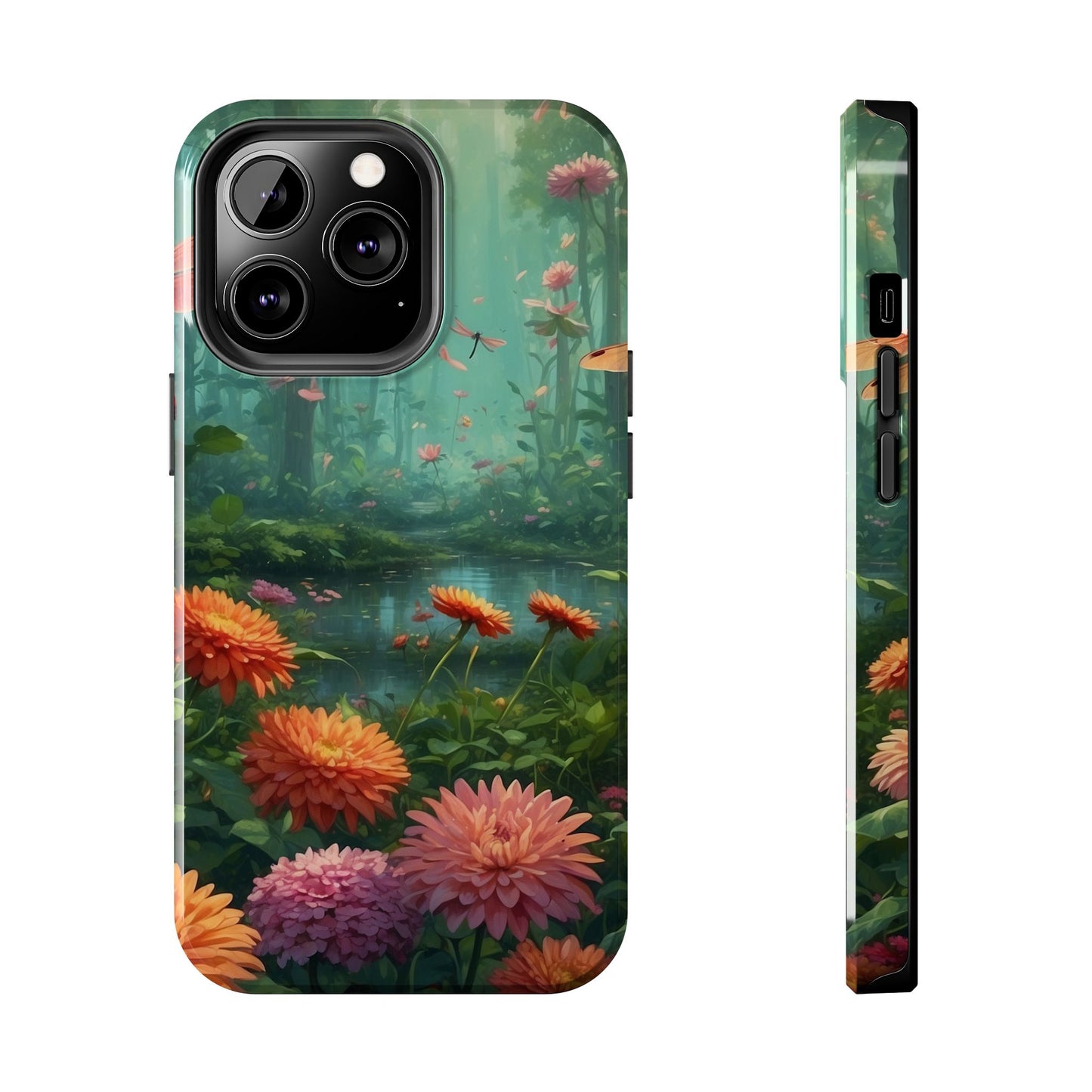 Enchanted Forest Dragonflies & Blossoms – iPhone Series Case