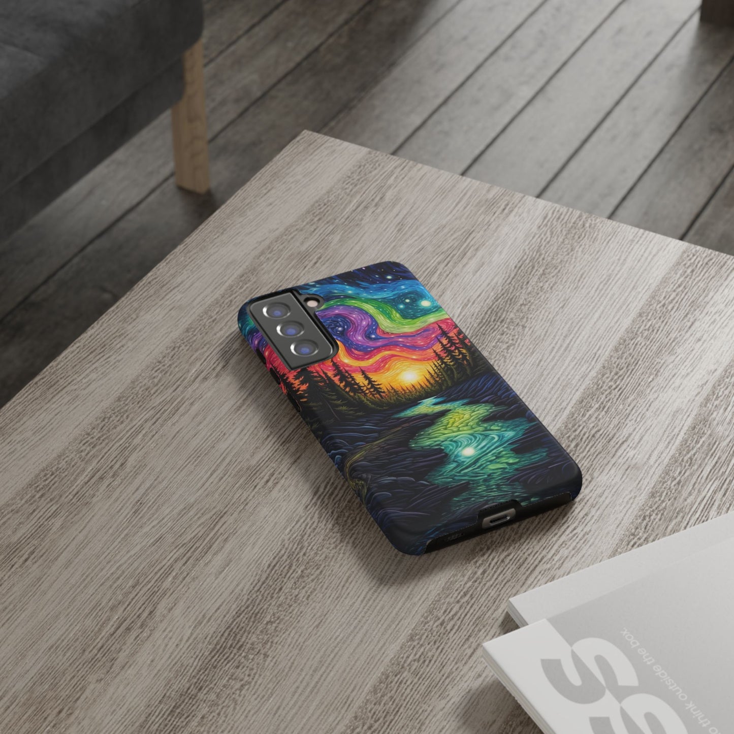 Celestial Nightscape Samsung Galaxy Case – Vibrant River and Starry Sky Design