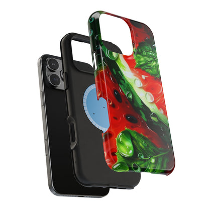 Juicy Watermelon & Mint MasSafe iPhone Case – Tough Dual-Layer, Vibrant Summer Design