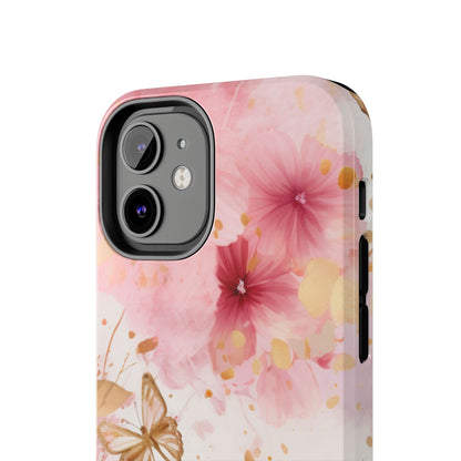 Blush Pink Floral Butterfly - iPhone Case