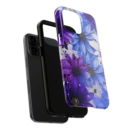 Vibrant Purple & Blue Floral Splash - iPhone Series Case