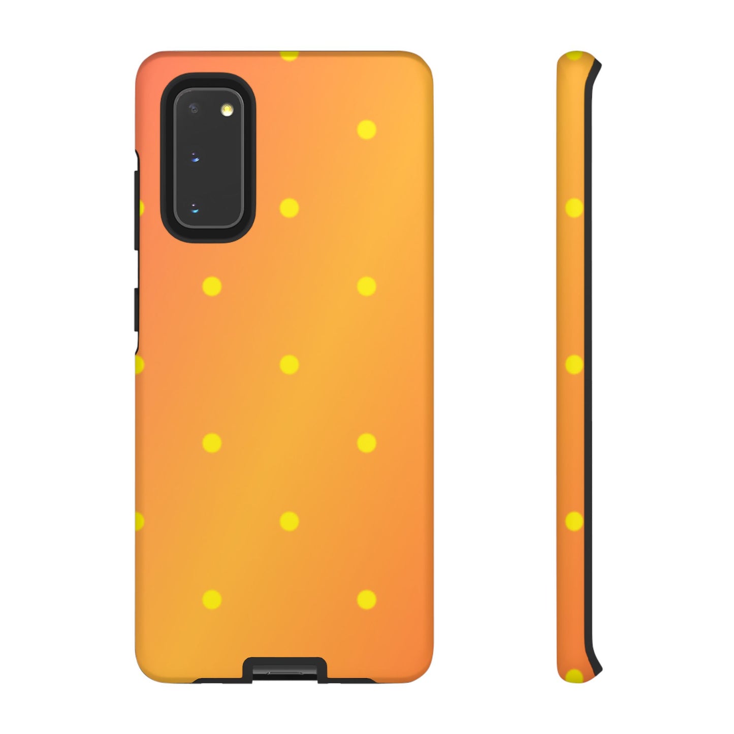 Sunset Gradient Polka Dots Samsung Galaxy Case – Shockproof, Matte Finish, Dual-Layer Protection