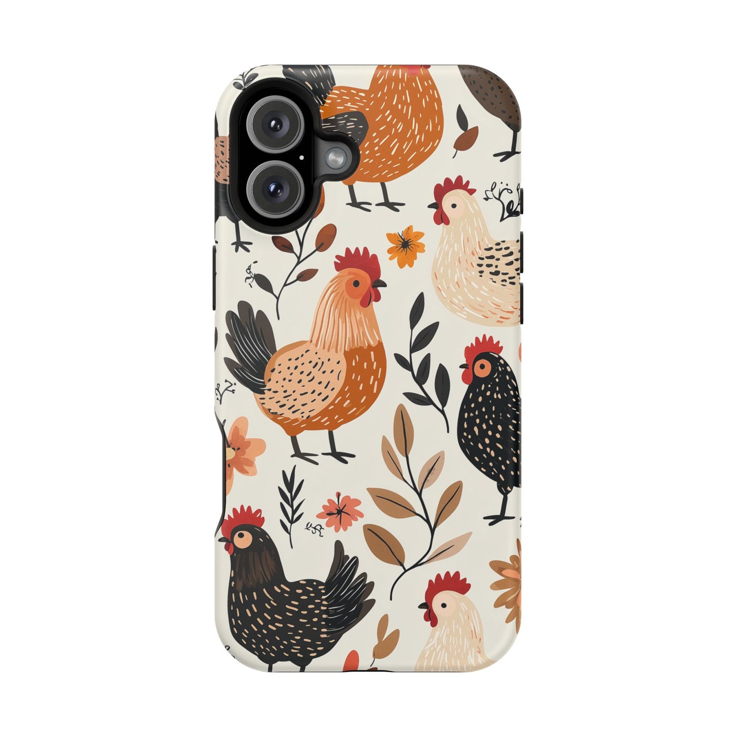 MagSafe iPhone Case: Cluckin' Vintage – Chickens & Leaves