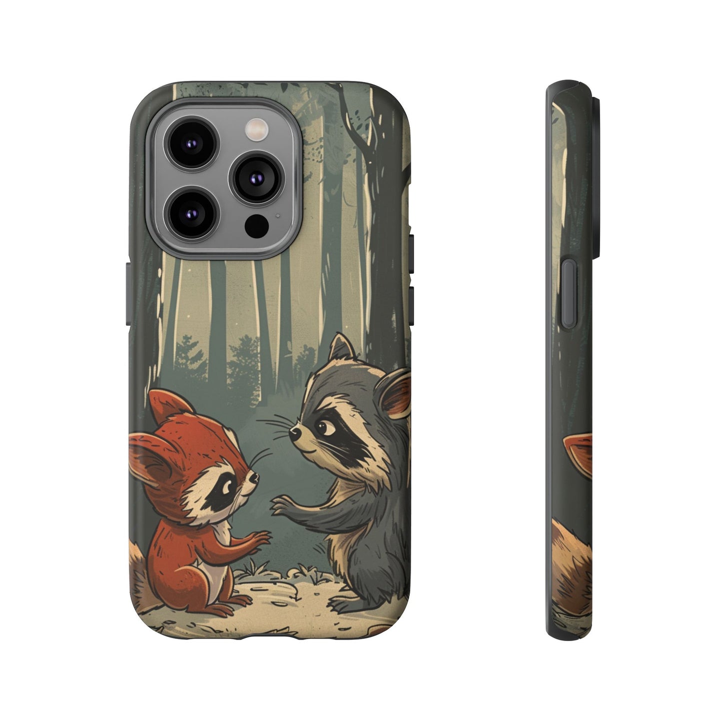 Whimsical Woodland Raccoons Phone Case