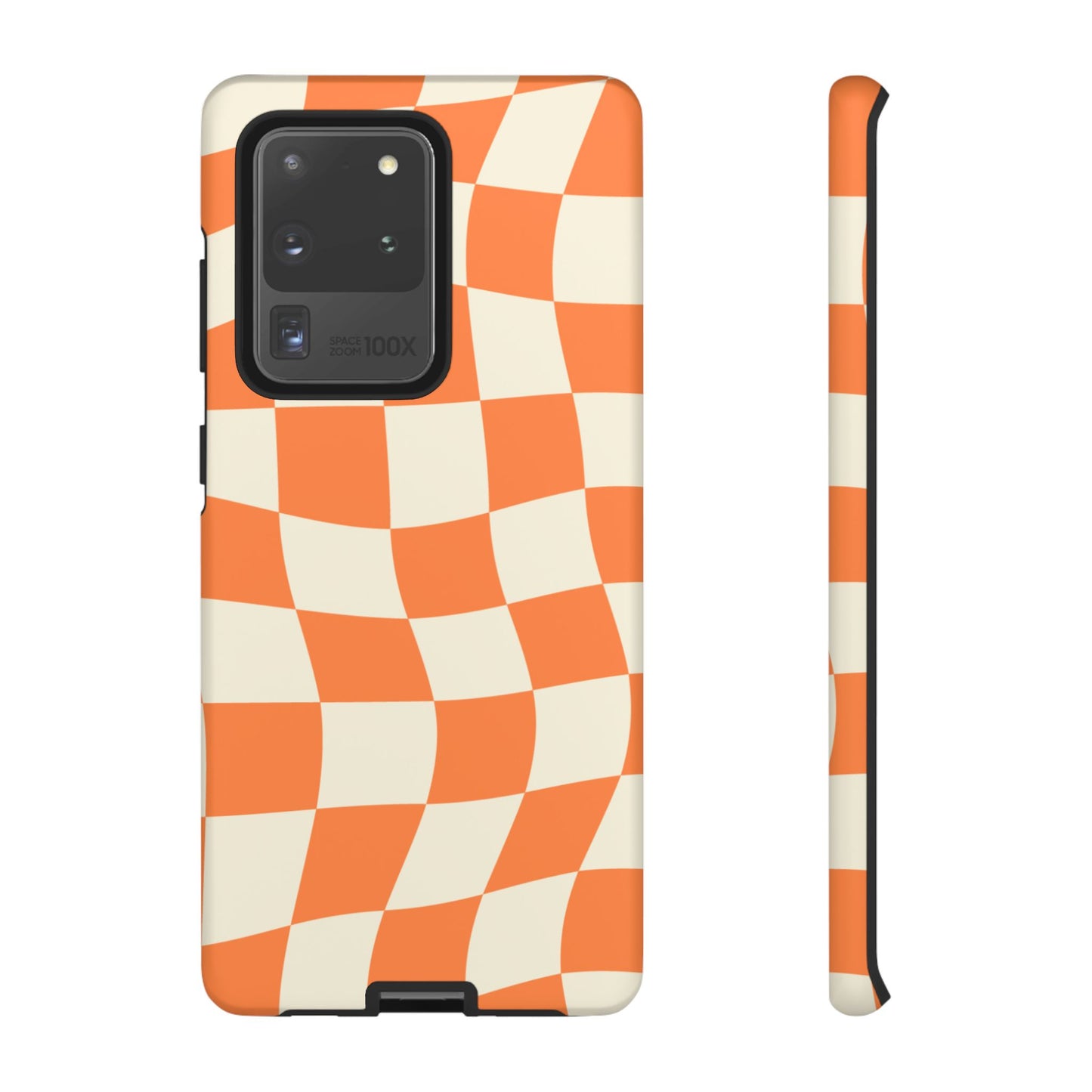 Wavy Retro Checkerboard Samsung Galaxy Case – Shockproof, Matte Finish, Dual-Layer Protection