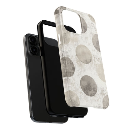 Vintage Polka Dot iPhone Case - Minimalist Neutral Protective Cover