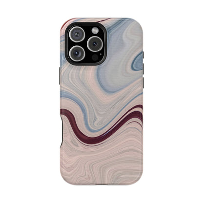 Marble Swirl Elegance – MagSafe Case with Abstract Blue & Pink Marble Art