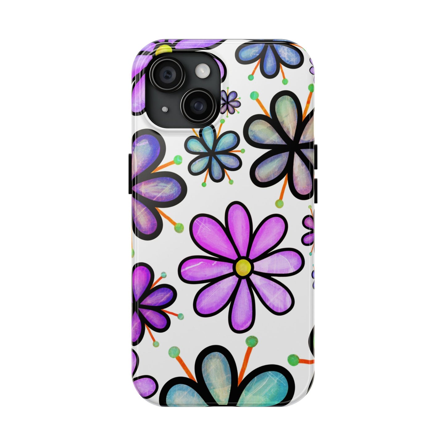 Whimsical Lavender Floral iPhone Case – Ultra-Slim, High-Gloss Finish