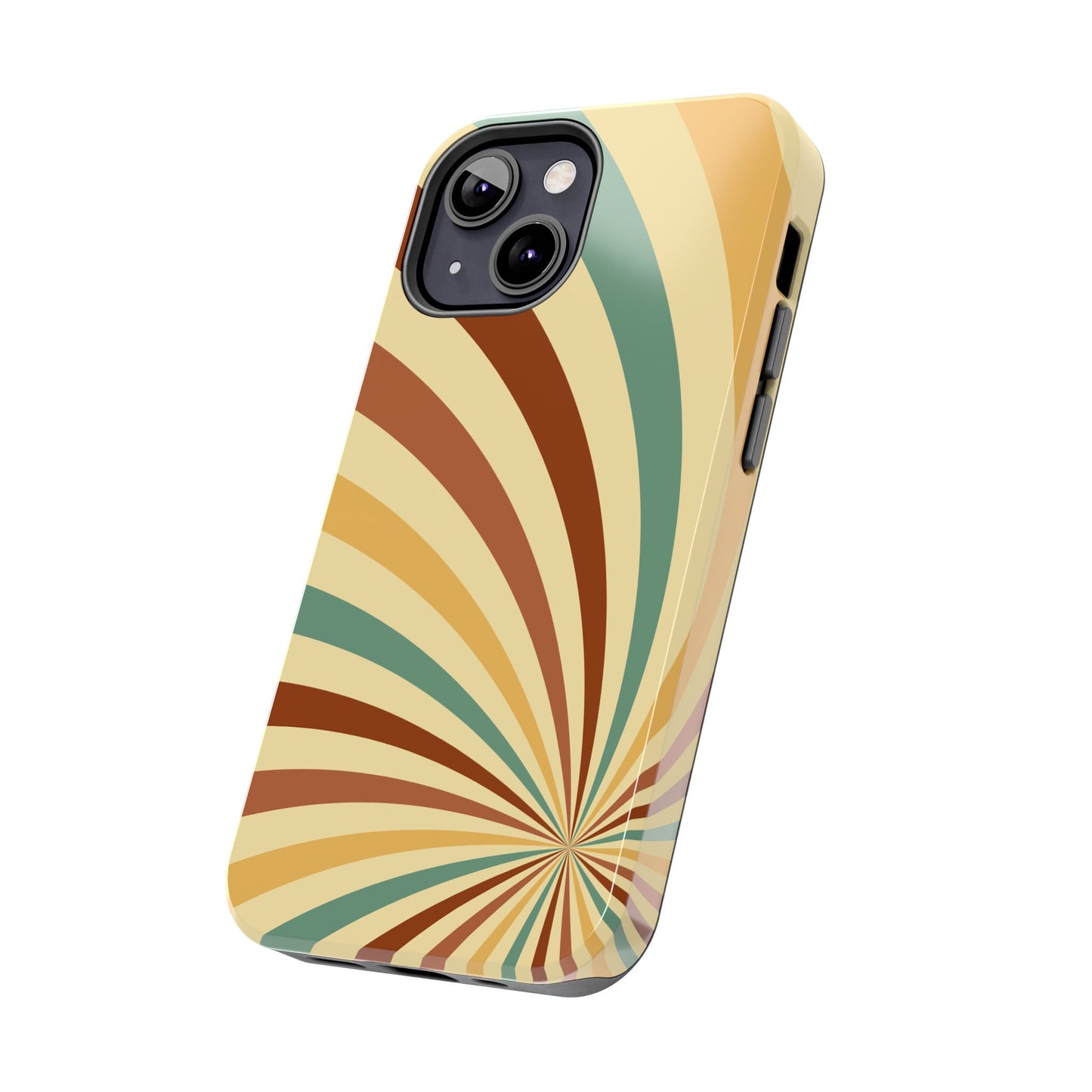 Earthy Retro Swirl iPhone Case – Dual-Layer Protection with 70s-Inspired Earth Tones