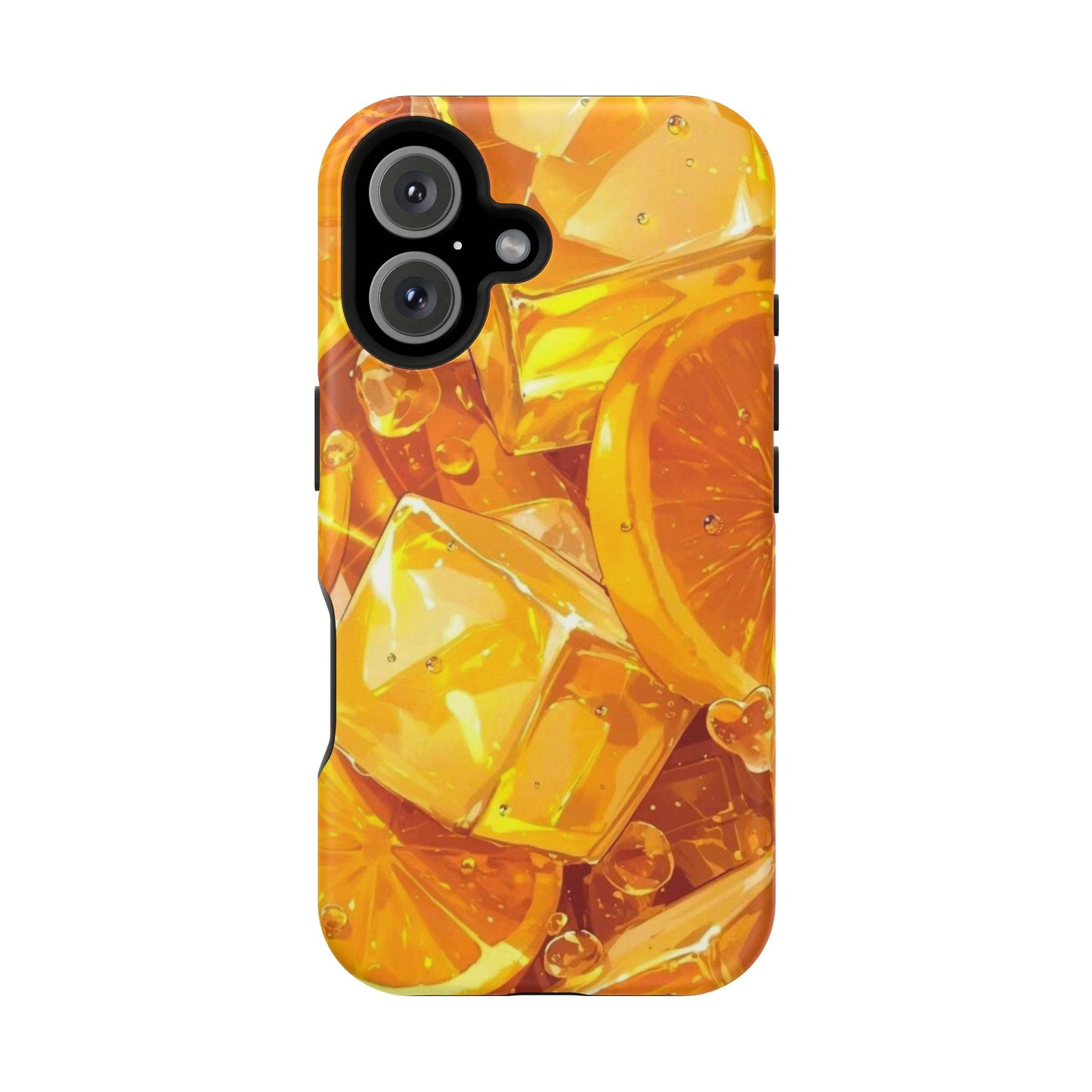 Citrus Splash MagSafe iPhone Case – Bright Orange Slices & Ice, Dual-Layer Protection