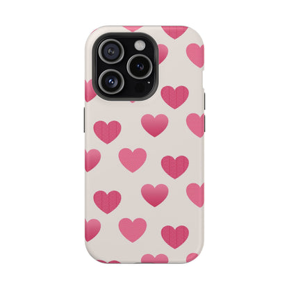 Textured Hearts MagSafe iPhone Case