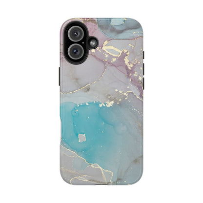 Sky Blue & Purple Marble Wave – iPhone Case with Fluid Swirl Pattern