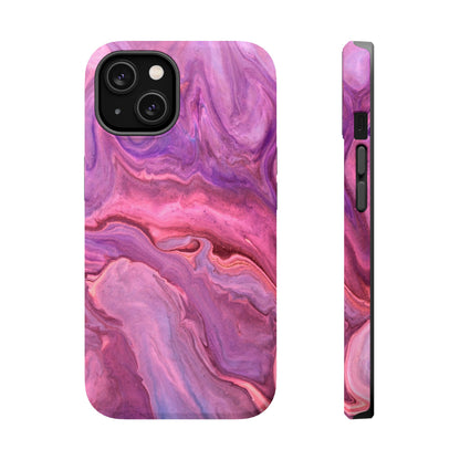 Lavender Dreamscape – MagSafe Case with Abstract Purple & Pink Marble Art