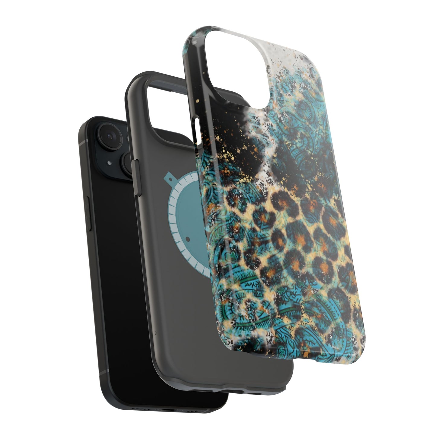 Turquoise Paisley Cowhide Leopard - MagSafe iPhone Series Case