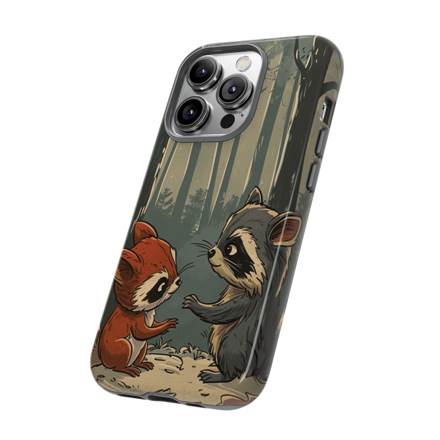 Whimsical Woodland Raccoons Phone Case