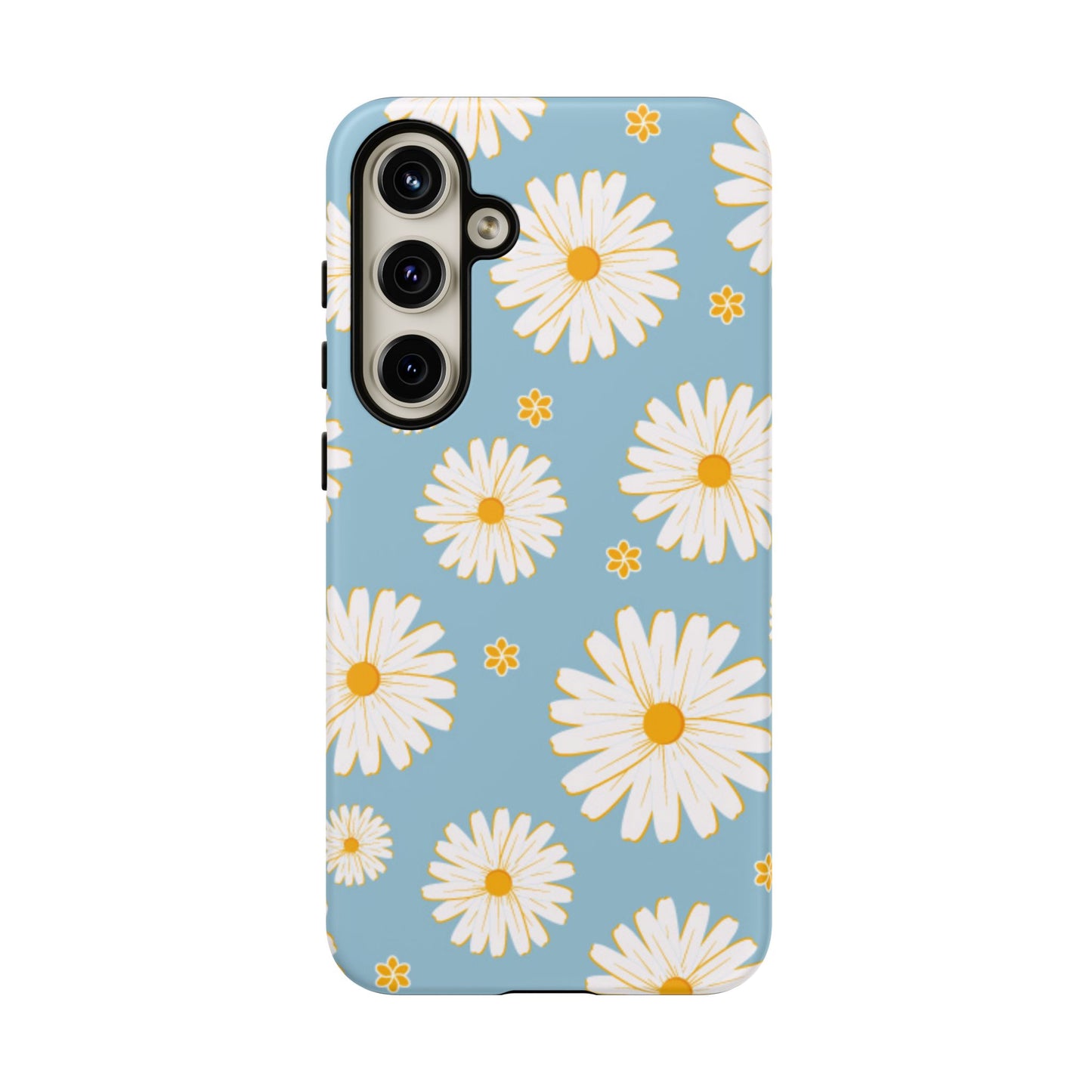 Bright Daisy Samsung Galaxy Case – Light Blue Background, Shockproof and Slim Design - BOGO Cases