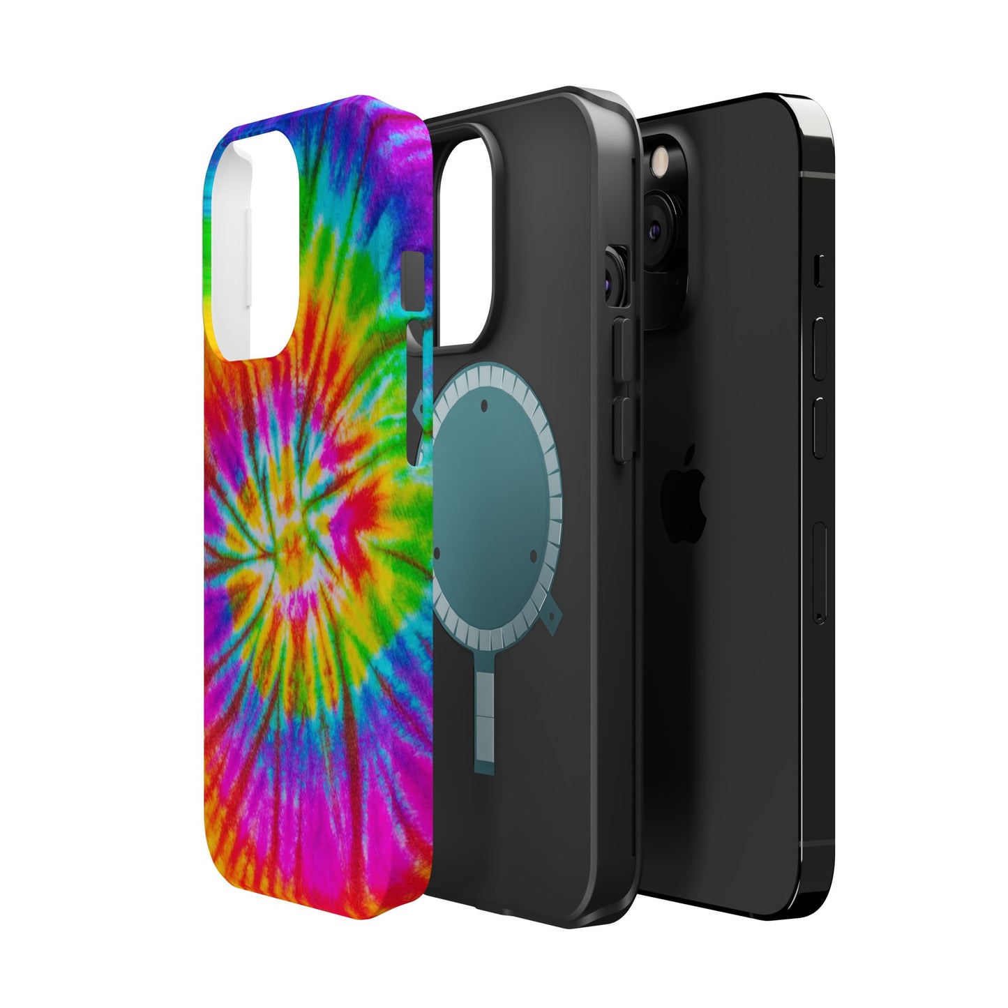 Rainbow Spiral Tie-Dye MagSafe Case – Vibrant Colors & Functionality