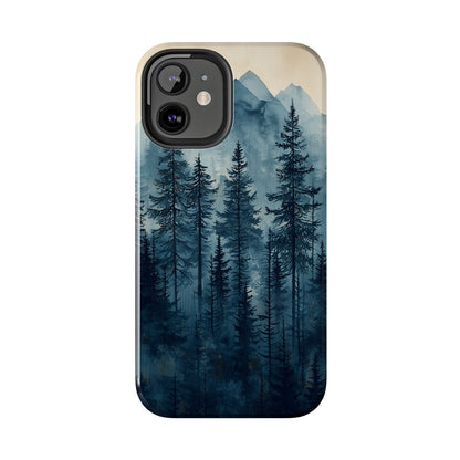 Misty Forest iPhone Case - Nature-Inspired Mountain Scene Protective Cover