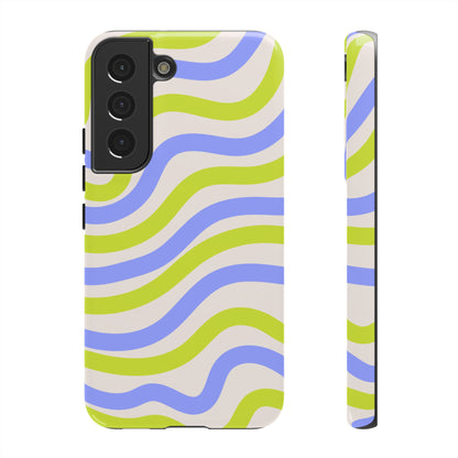Neon Wave Samsung Galaxy Case – Bold Dual-Layer Protection with 70s-Inspired Vibe