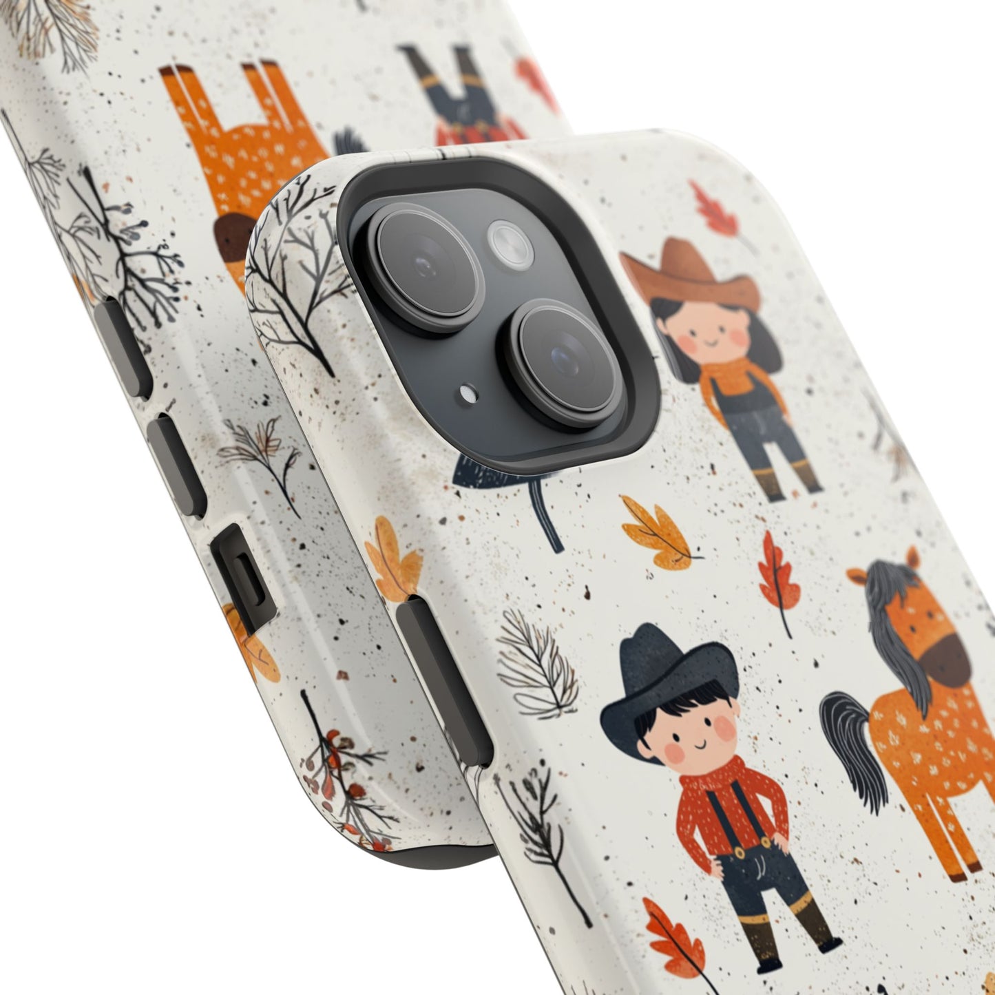 Cowboy Adventures Tough MagSafe iPhone Case – Cute Western Theme, Dual-Layer Protection