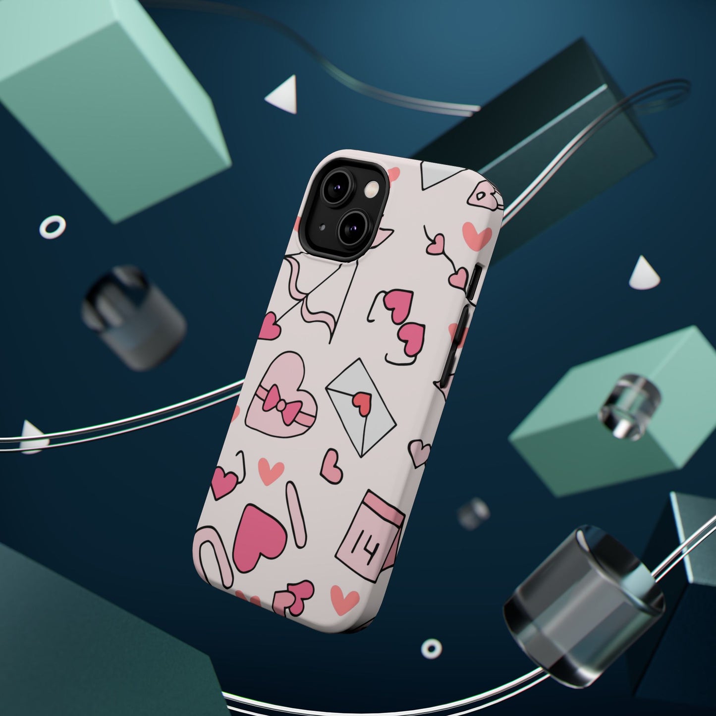 Valentine's Day Scribbles MagSafe iPhone Case