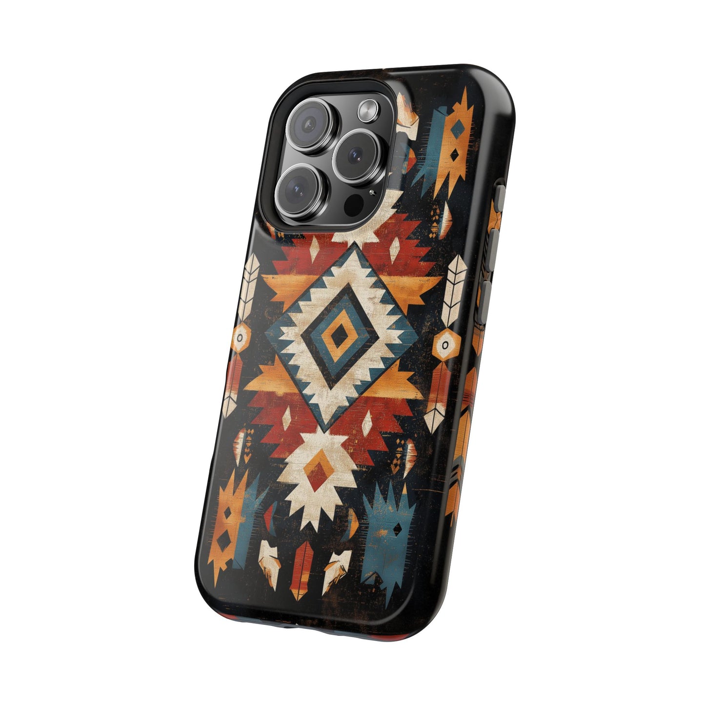 Southwestern Arrow & Diamond Tough MagSafe iPhone Case – Bold Tribal Design, Dual-Layer Protection