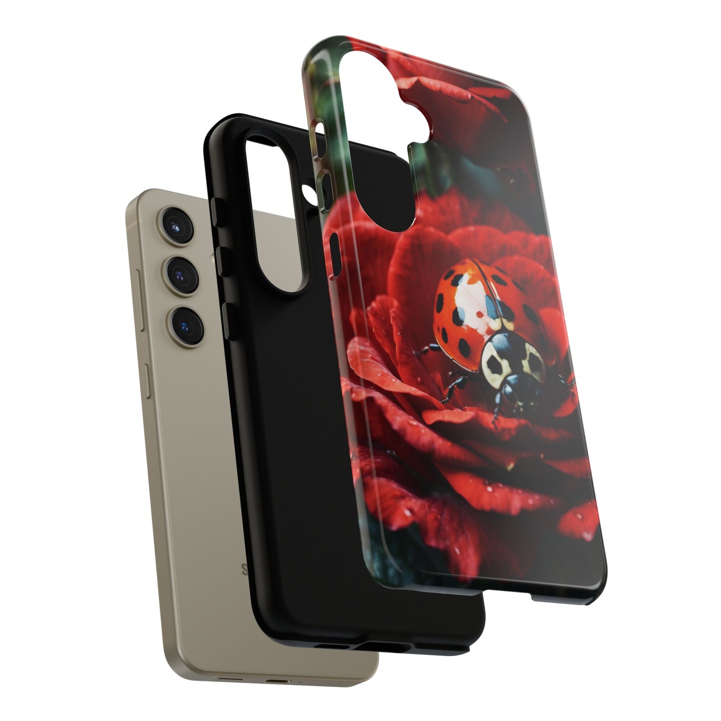 Elegant Rose & Ladybug Charm - Samsung Galaxy Case