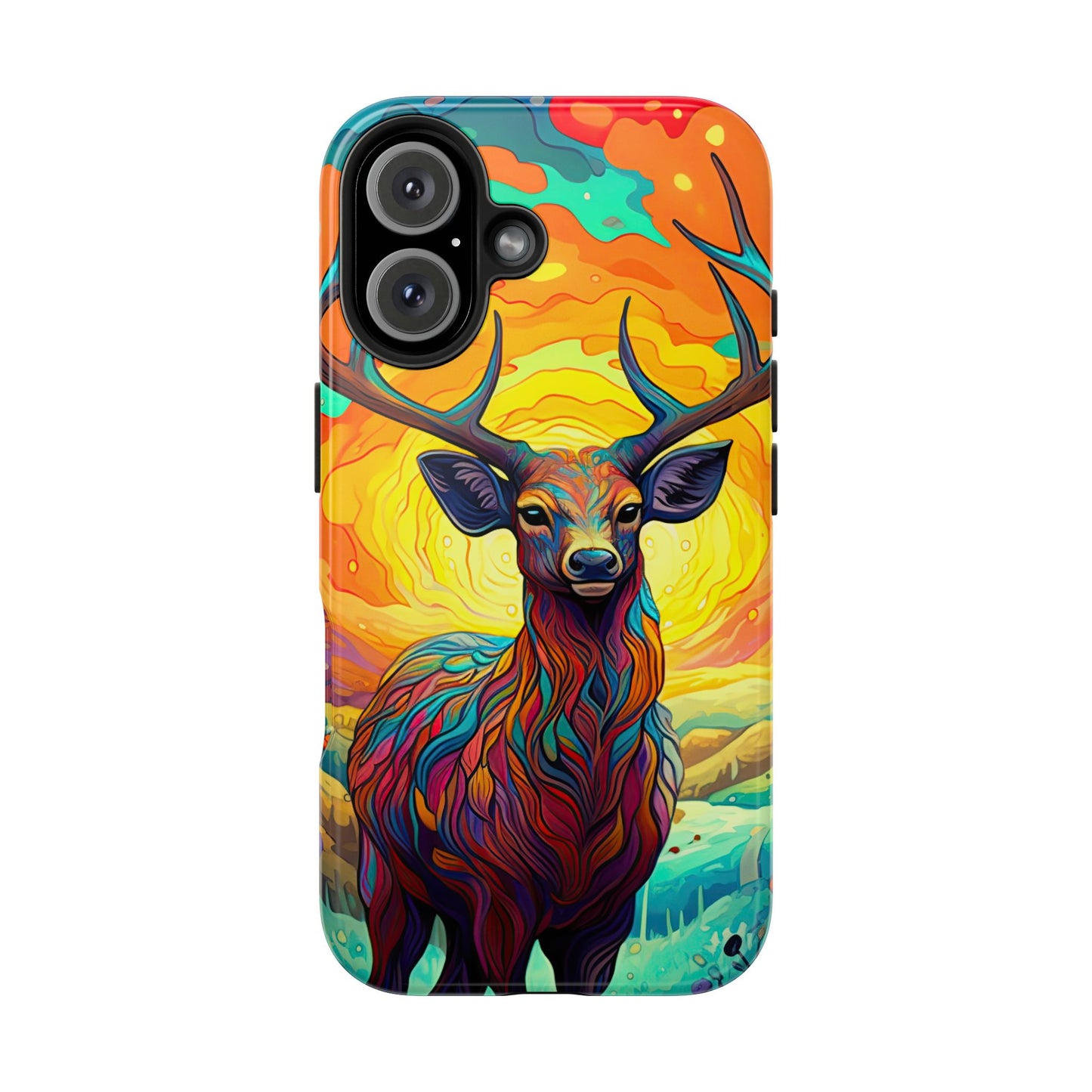 Vibrant Stag in Bloom – iPhone Case