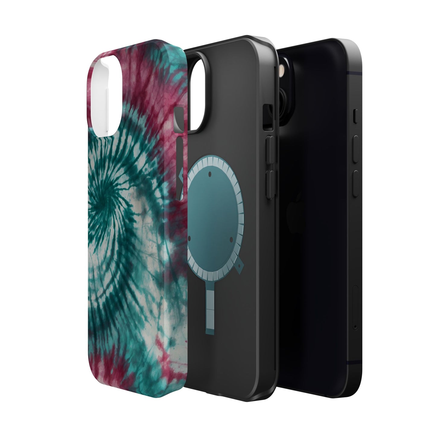 Teal and Pink Tie-Dye MagSafe Case – Stylish and Functional