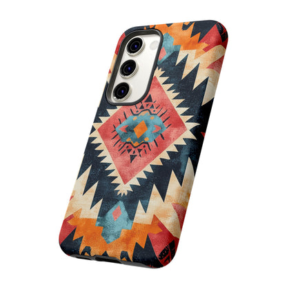 Bold Aztec Pattern Tough Samsung Galaxy Case – Vibrant Geometric Design, Dual-Layer Protection