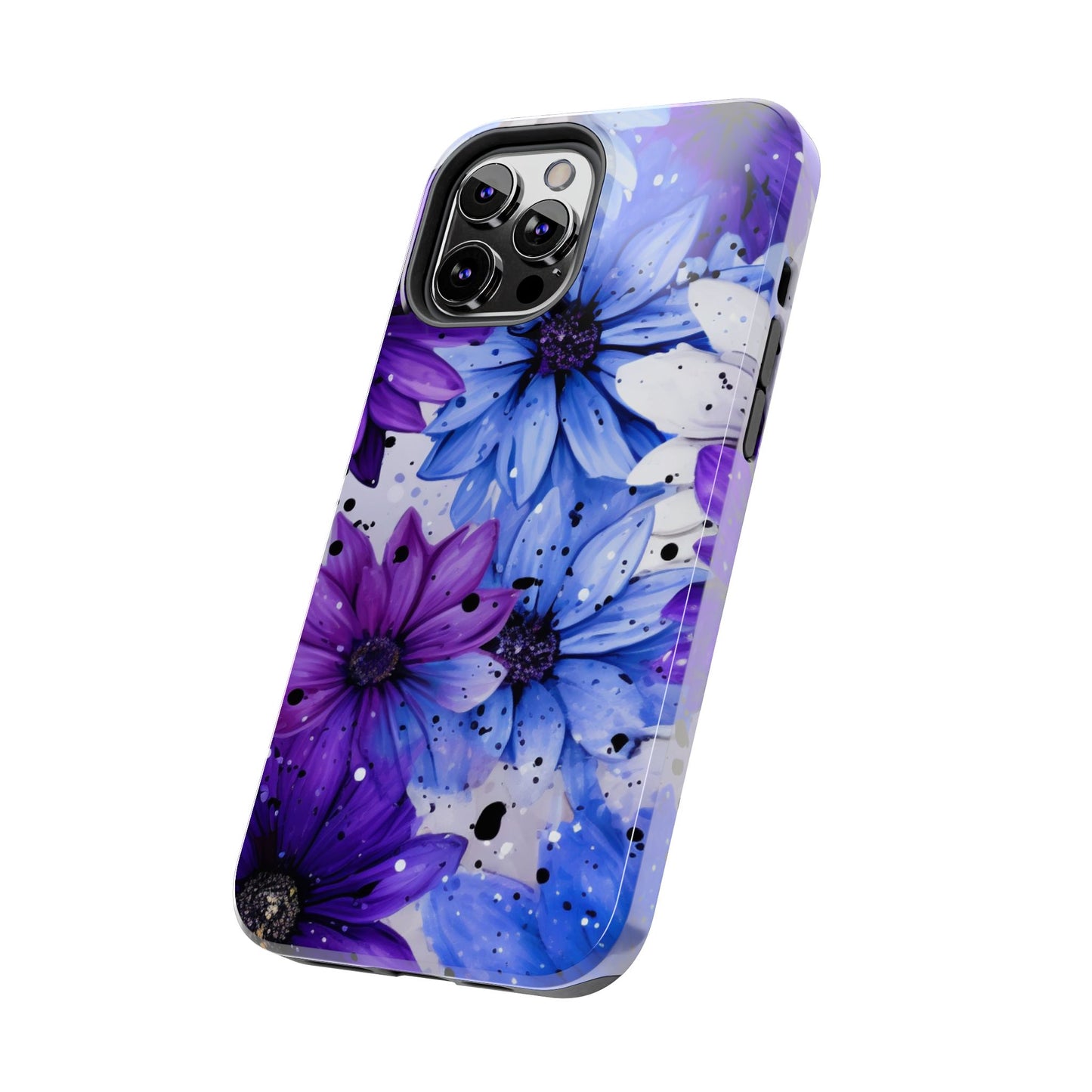 Vibrant Purple & Blue Floral Splash - iPhone Series Case