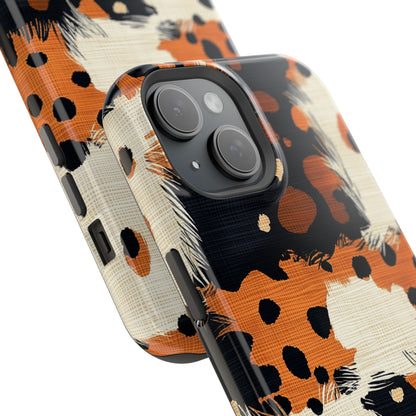 MagSafe iPhone Case: Cheetah Plaid – Brown & Black Pattern