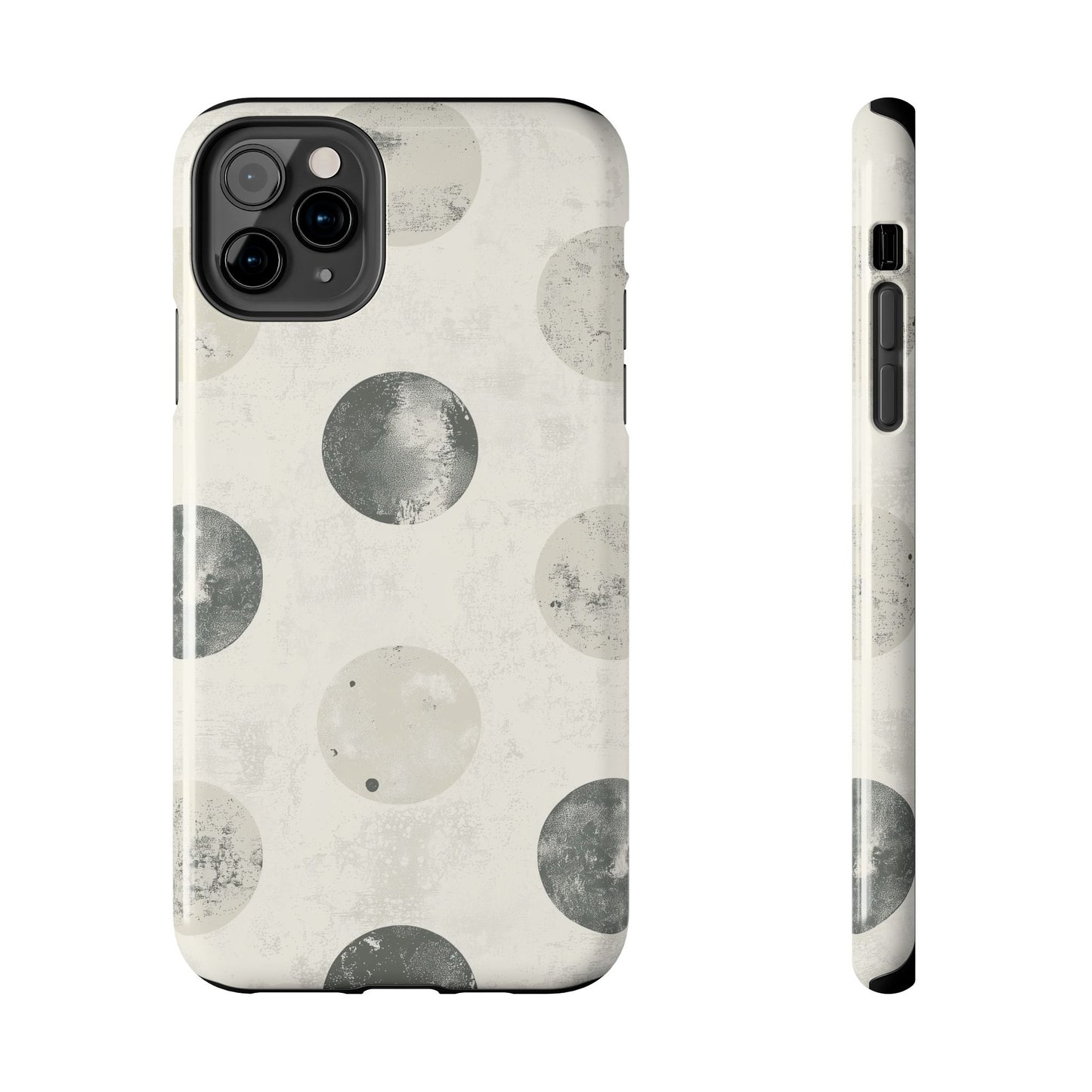 Vintage Polka Dot iPhone Case - Neutral Retro Protective Cover