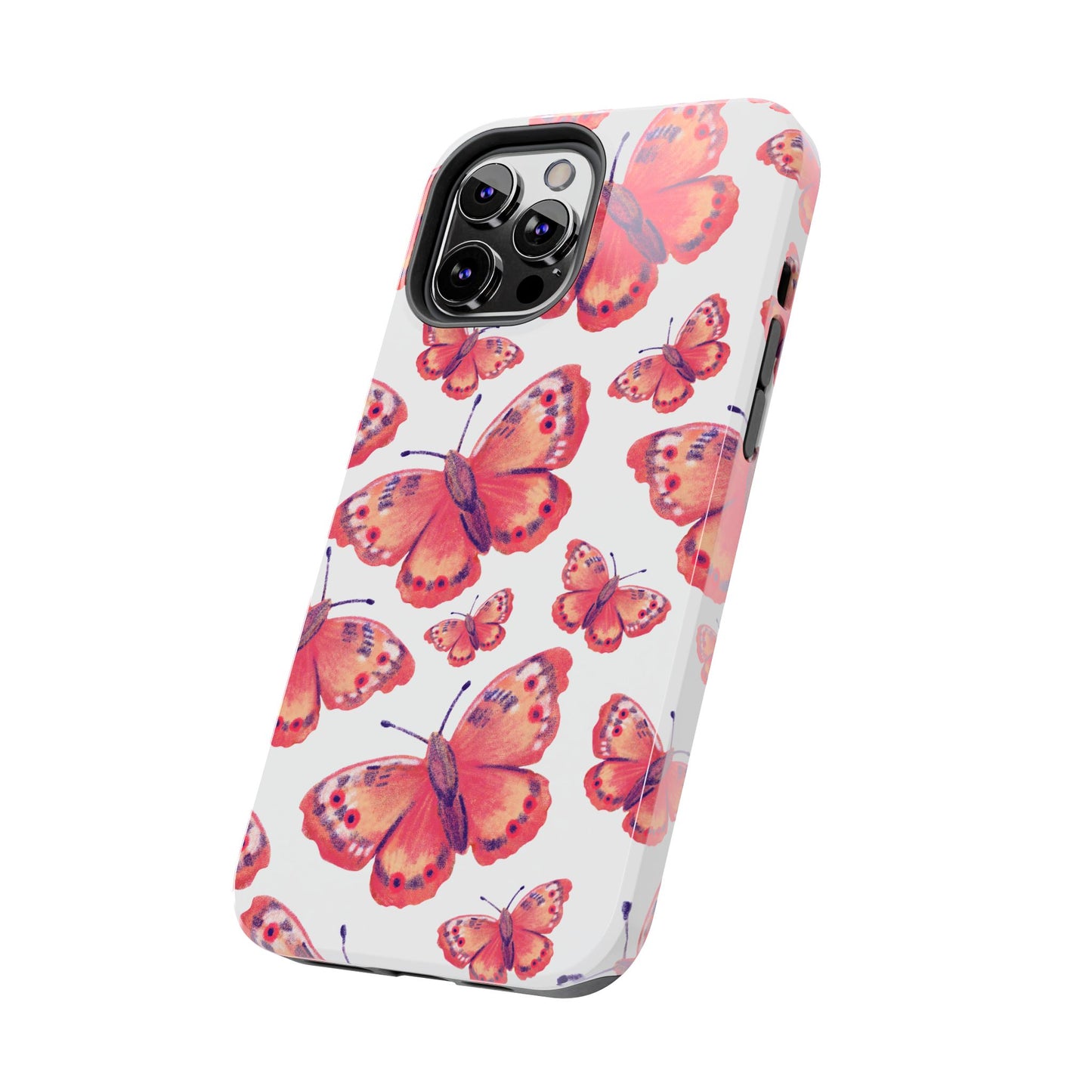 Coral Butterfly iPhone Case – Slim, Protective Design with Bold Watercolor Print